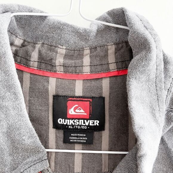Quiksilver Mens Short Sleeve Button-Down Shirt Gray Size XL - Picture 4 of 7